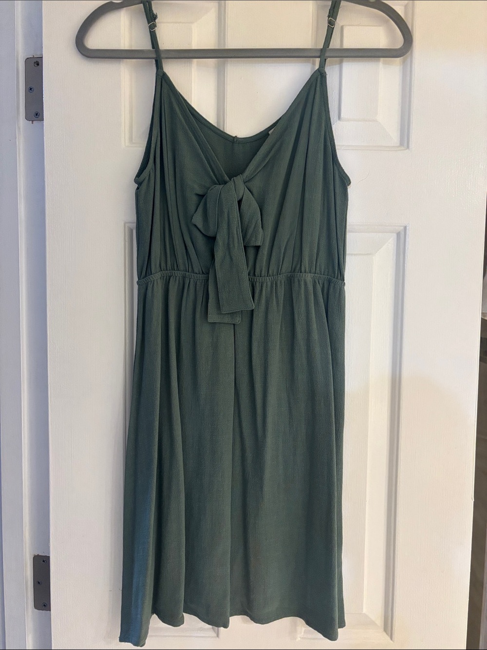 Papermoon Olive Green Tie-Front Mini Dress